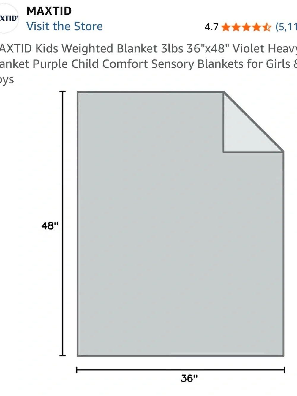 MAXTID Kids Weighted Blanket 3 lb 36x48 Purple Minky Cotton